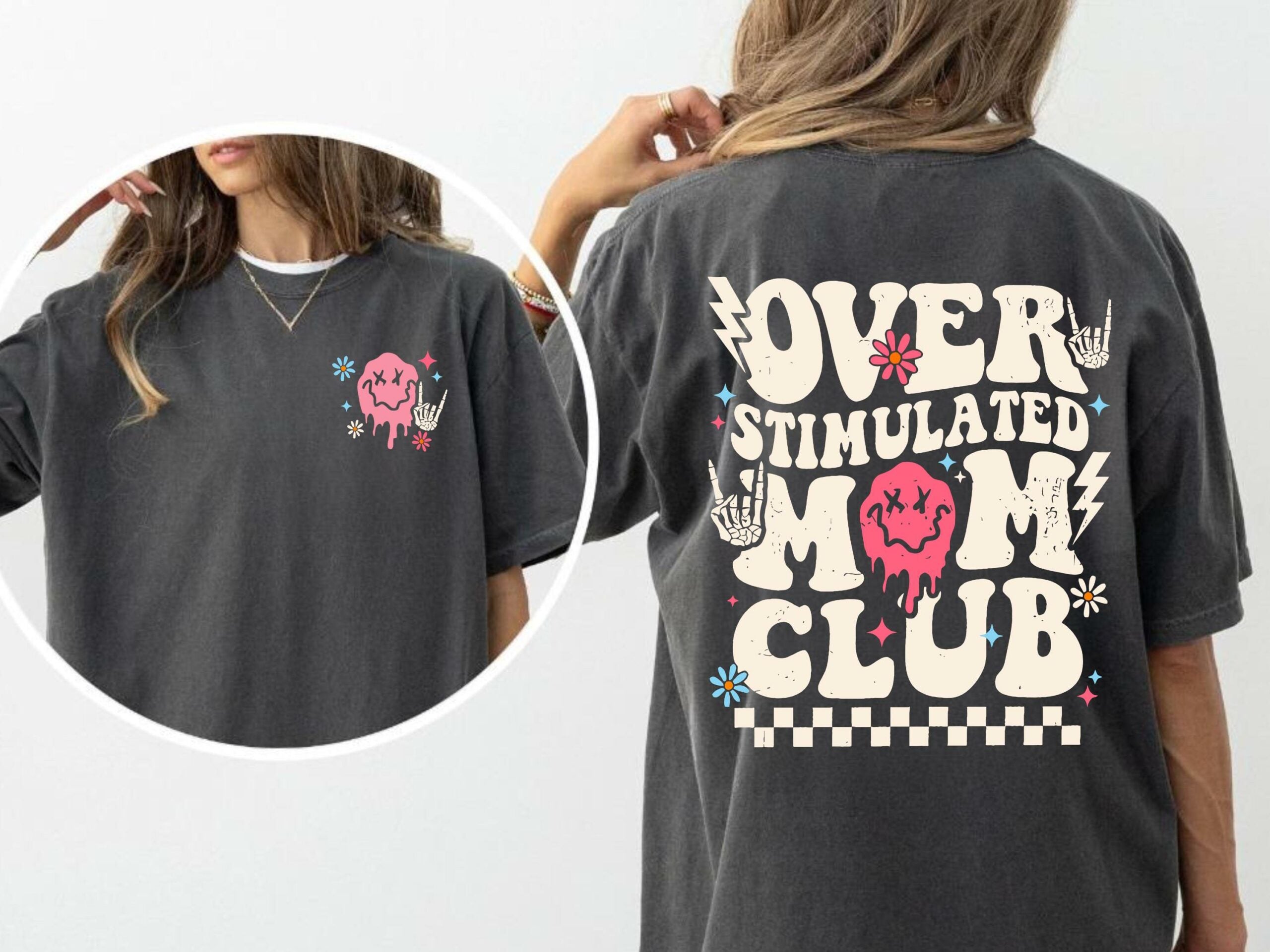 Overstimulated Mom Club Comfort T-Shirt, Mutterschaftsshirt, Geschenk für Mama, Muttertag