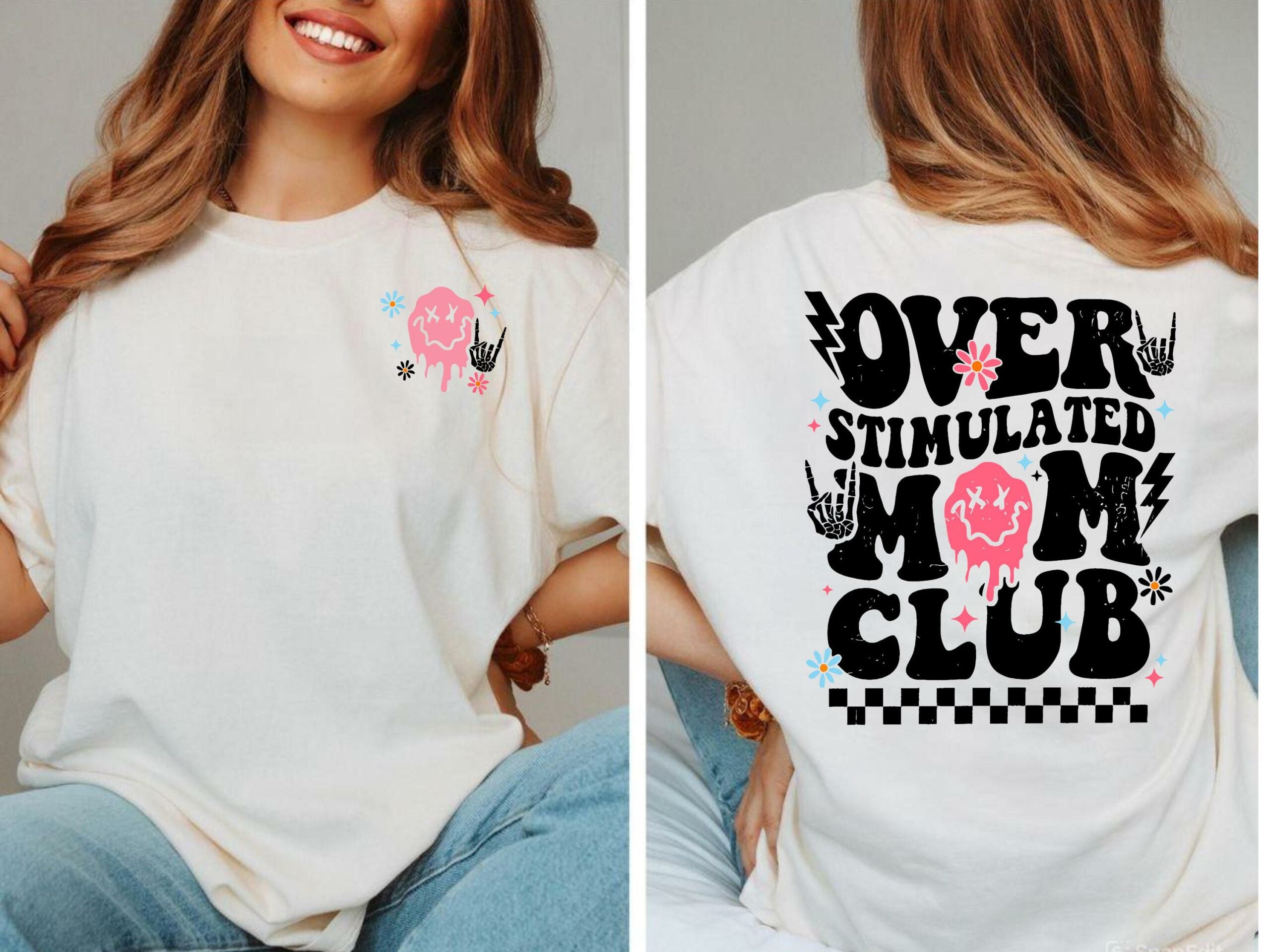Overstimulated Mom Club Comfort T-Shirt, Mutterschaftsshirt, Geschenk für Mama, Muttertag