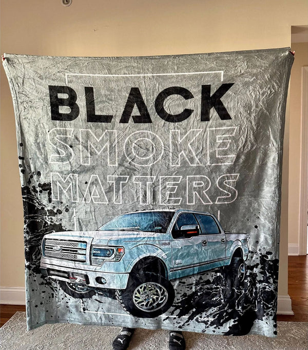 Black Smoke Matters Custom Truck Fleece Blanket