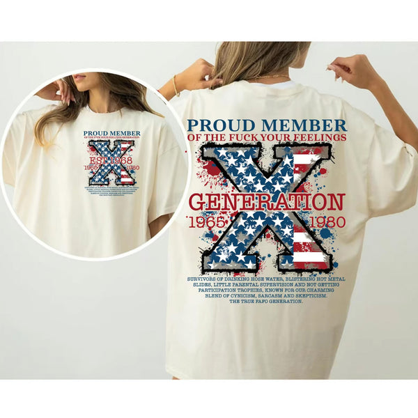 Custom Est.Year Proud Member Hose Water Gen X 2 Side T-Shirt